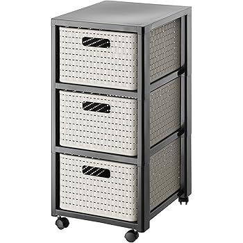 XXL M-Home Schubladenrollwagen mit 3 Schüben in grau "PLS6220": Amazon