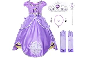 JerrisApparel Dziewczęcy kostium księżniczki Sofii, długość do ziemi, sukienka urodzinowa