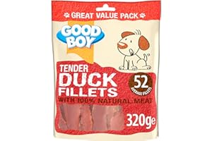 Good Boy - Tender Duck Fillets - Dog Treats - Made With 100% Natural Duck Breast Meat - 320 Grams - Low Fat Dog Treats, 320 g (Pack of 3)