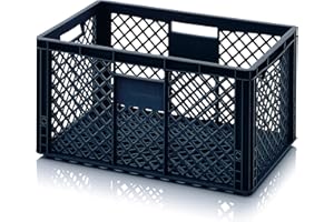 KISTENKIND Eurobehälter durchbrochen 60x40x32 * Bäckerkiste Gemüsekiste Obstkiste Eurobox Stapelbehälter saphirblau blau