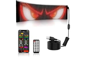 INCREFUNHOME 89.8cm Flexible LED Matrix Panel, Scrolling LED Sign with Remote Control, USB Powered, APP Control, Programmable of Text and Memes, Perfect on Business Area Advertising (19.2 * 89.8cm)