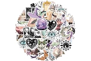 TNSLAND Zestaw naklejek z czarownicą, 50 sztuk, wodoodporne, vintage, winylowe, graffiti, wiedźmin na samochód, laptop, rower, deskorolkę, motocykl, snowboard, walizkę, MacBook Kindle, dla młodzieży i