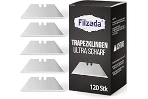 Filzada® 120x PROFI Trapezklingen für Teppichmesser - Ultra scharfe Teppichmesser Klingen - 0,6 mm stark
