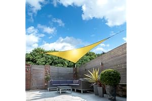 Kookaburra Waterproof Garden Sun Shade Sail Canopy in Yellow 98% UV Block (3m Triangle)
