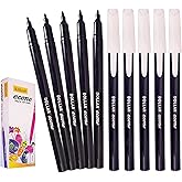 DOLLAR Econo Felt Tip Colouring Pens – Colour Write Draw Sketch Everyday Pens (10 x 0.5mm BLACK Felt Tip Pens)