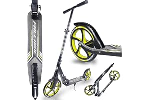 WeLLIFE Monopattini Freeride RGX - Monopattino Ruote Grandi 200mm con Sospensione Anteriore, Monopattino a Spinta per Adulti e Bambini, City Scooter Pieghevole