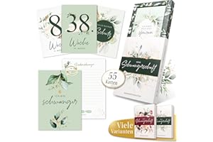 EULENTALER® Meilensteinkarten Schwangerschaft I Von Hebammen & Pädagogen gestaltet I Mit handgemalten Illustrationen I Beschreibare Rückseiten I Geschenkidee für werdende Mütter I 55 Karten mit Box