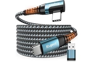 Kuject Compatible for Quest 2 Link Cable, 16FT USB 3.0 Type C to C, Nylon Braided Long PC Connect Power Data Extension Charging Cord, Virtual Reality Gaming Accessories