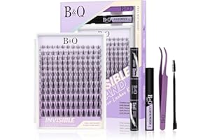 ‎B&QAUGEN B&Q Lashes Extension Set 144PCS Fairy Lash Clusters Unsichtbares Band 8-16MIX Manga Wimpern Extensions Set Wispy NatüRliche Wimpern Cluster 7 tage halt Lazy Girl Wimpernverlängerung(Fairy 8-16mix)