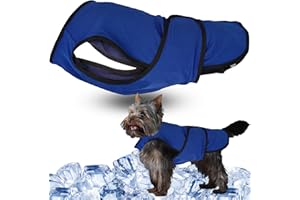 Lautus Pets Dog Cooling Vest - Lightweight Summer Jacket for Small Dogs with Zip & Velcro - Easy to Put On / Off for Walks, Travel & Outdoor - S
