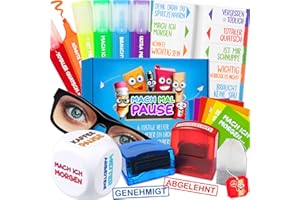 ‎MACH MAL PAUSE MACH MAL PAUSE® Geschenkbox - Die LUSTIGE BÜROBOX mit 6 lustigen BÜRO Gadgets - Geschenk für Kollegin u. ERSTE Hilfe Set Neuer Job - Anti-Stress Geschenke Schultüte Erwachsene Geburtstag Kollegen