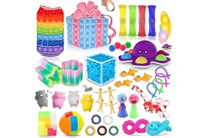 SINSEN 42 Pcs Fidget Toys Pack,Anxiety Relief Sensory Toys for Autism,Fidget Pack,Simple Sensory Toys with Pop Bubble Fidget Toys for Birthday Party Gifts,Fidget Toy Set School Classroom Reward