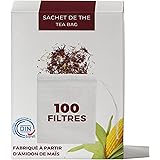 Tefilter | Tomt tepåse i majsstärkelse för örtte, infusion, växt och kryddor | biologiskt nedbrytbar (100pcs)