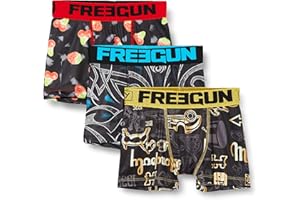 FREEGUN Pack Surprise Calecon Enfant N'irrite Pas, Boxer Garçon Modèle Aléatoire, Touché Doux, Maille Aérée (Lot de 3)