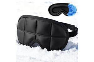 Tolaccea Maschera 3D per Occhi con Gel-Pads – Maschera Sonno/Maschera Occhi caldo/freddo per Donna & Uomo contro Gonfiore, Occhiaie, Emicrania & Occhi Secchi, Extra Spessa & Opaqua(1Pack)