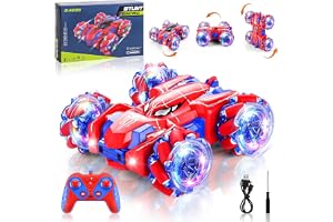 Spider Remote Control Car, 2.4Ghz RC Cars with Headlight Double Sided Off-Road 360° Rotating Rechargeable 4WD RC Stunt Car Indoor Outdoor Spider Toys for Boys 4-6 5-7 8-13