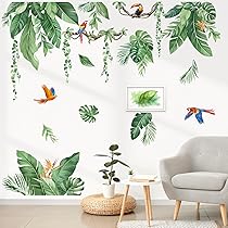 SUPERDANT Tropische planten muurstickers groene bladeren