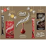 Lindt LINDOR Cioccolato al Latte, Extra Fondente, Bianco, Confezione Regalo Assortita con Tavolette, Praline, Snack, in confe