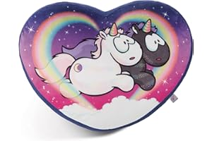 Pluszowa poduszka w kształcie serca Theodor & Friends jednorożce Star Bringer & Moon Keeper 38x27cm NICI GREEN