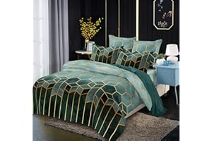 Luofanfei Bettwäsche Gestreift Grün Dunkelgrün 135x200 2teilig Microfaser Bettwäsche Set Bettbezug Geometrisch Bettdeckenbezug Modern Deckenbezug Bettwaesche