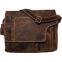 Borsa A Tracolla STILORD 'Nevio' In Vera Pelle - Messenger Bag Uomo, Per Tablet 10.1", Design Vintage
