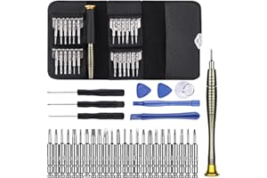 NECESSARIOITALIA 34 Pezzi, Cacciavite Magnetico Con Inserti, Set Cacciaviti di Precisione Kit Cacciaviti 31 in 1, Mini Cacciaviti, Kit Riparazione per Occhiali,Smartphone, iPad,Tablet,Cellulare,PC, Laptop,Elettronica