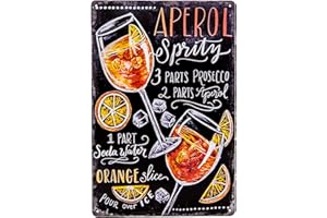 LUCKYLINDE Targa in metallo, 30 x 20 cm, stile retrò, per bar, ricette cocktail, Summer Feeling – Aperol Spritz – Prosecco