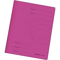 Herlitz 11037124 Schnellhefter A4 Karton gefaltet pink intensiv 10er Packung