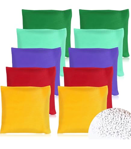 TTYSHIP® 12 Pezzi Sacchetti Cornhole gioco 7x7cm/10x10cm, Cornhole Sacchetti Colorati per Outdoor Spiaggia