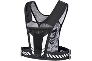 BBXWANG Leicht Laufweste Herren, Verstellbare Träger Reflektierende Laufweste mit Kleinen Taschen, Atmungsaktiv Laufweste Damen mit Trinkflasche Running Vest für Wandern, Radfahren