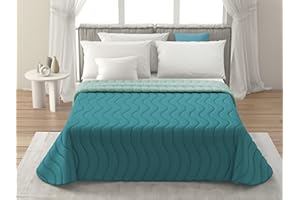 MAXIME MAISON Trapunta Matrimoniale Primaverile Double Face, Copriletto Matrimoniale Mezza Stagione Realizzato in Italia, Trapuntino Leggero Matrimoniale (100 gr/mq) in Morbida Microfibra di Alta Classe