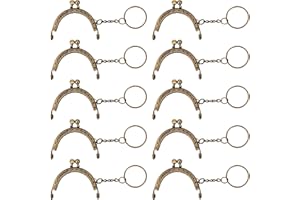 MengH-SHOP Chiusura a Telaio in Metallo retrò Portamonete Chiusura Semicircolari Bacio Blocco con Portachiavi per Fabbricazione di Borse DIY 10 Pezzi (Bronzo)