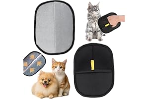 Fogbush 2 Pièces Gant Anti Poils Animaux,Gant Poil Chat,Antistatique Et Lavable,Efficace pour Chiens Et Chats,avec PoignéE AntidéRapante,pour Le Toilettage, Le Massage Et La Propreté-Noir