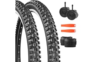 MEGHNA 26/27,5/29 x 2,3 cm VTT Allround Pneu de vélo vélo 30TPI Couverture 2 x pneus + 2 x chambres à air + 2 x démonte-pneus