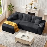 Scisola Sofa Modular Sofas Vacuum Compressed Sofas, Sofa Bed Chaise Longue 102 inch/261cm Unstructured Modular Floor Sofa wit