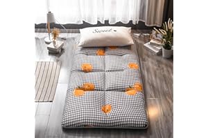UE-MAOLU Japanese Floor Mattress, Japanese Futon Foldable Mattress, Roll Up Mattress Tatami Mat, Breathable Floor Lounger Guest Bed for Camping Couch, Twin Full Queen ( Color : A , Size : Single(90x200cm) )