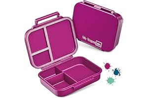 My Vesperbox Mini BIA Bento Box dla dzieci – nowy model – kompaktowy i lekki – szczelny i wolny od BPA – pudełko na lunch – do przedszkola i szkoły (fioletowe)