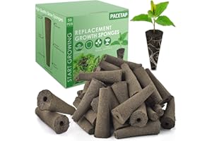PACETAP 50 Pack Grow Sponges, Seed Pods Replacement Root Growth Sponges Compatible with AeroGarden, Seedling Starter Sponges Kit Refill Grow Sponge for Hydroponic Indoor Garden System