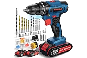 FAHEFANA Avvitatore a Batteria 20V, 42Nm Trapano Avvitatore Batteria con 2 Batterie 2.0Ah, 25+1 Coppie Avvitatore Elettrico, 2 Velocità Trapano a Batteria, LED per Casa Progetto DIY