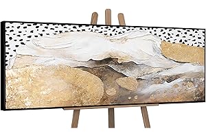 YS-Art Abstract framed acrylic painting Ice cream dream of a leopard Framed wall art for bedroom Hand-painted textured artwork Home decor 60x20 inch