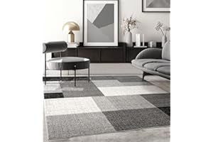 the carpet Pearl - Alfombra Moderna de Pelo Corto denso para salón Dormitorio, Corte de Contorno, patrón geométrico, patrón Ondulado, Gris, 160 x 220 cm