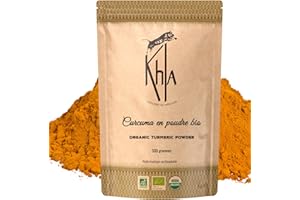 Khla - Curcuma Bio en Poudre - Sachet 500g - Racine de Curcuma Moulue du Vietnam - Ingrédient Cuisine & Pâtisserie - Viandes, Poissons, Currys, Plats Exotiques - Épice d’Asie