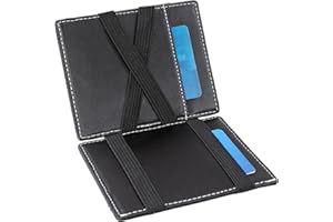 TRAVANDO Portafoglio Magico con tasca Porta Monete "VEGAS" - 13 Tasche per la Carte - Protezione RFID - Regalo perfetto per gli Uomini - Confezione Regalo - Designed in Germany