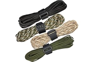 Gemtte 40 m Paracord 4 mm, 4 sztuki x 80 m | linka Paracord 7 rdzeni, linka Paracord wykonana z odpornej na rozdarcie linki nylonowej, linka paracord wytrzymuje do 250 kg, na kemping survivalowy,