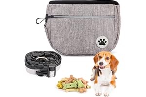 VUSDDY Sac des Friandises pour Chien, Sac de Dressage pour Chien,Chien Pochette avec Ceinture Réglable, Sac de Nourriture de Formation avec la Grande Taille