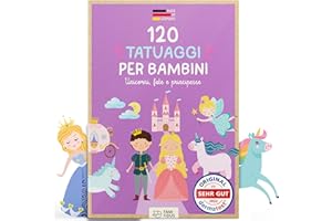 Famifidus 120 tatuaggi per bambini di età superiore ai 3 anni I Dermatologicamente MOLTO BUONO I Kit per tatuaggi di fate per bambini I Tatuaggio per bambini