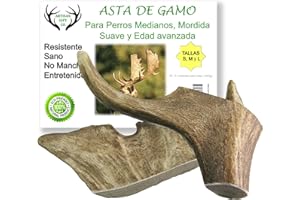 ARTISAN GIFT CO Asta de Gamo, Mordedor para Cachorros y Perros, Cuernos 100% Naturales. Peso Pack +200gr. (M - 2 unds)