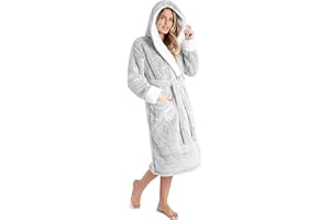 CityComfort Bademantel Damen Flauschig, Fleece Morgenmantel Damen Dressing Gown Women