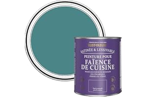Rust-Oleum Peinture Verte Résistante à l'eau pour Faïence de Cuisine, Finition Satinée - Plume de Paon 750ml