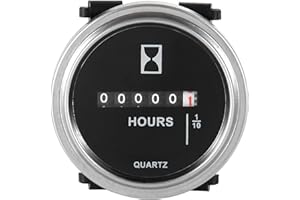 Compteur horaire à quartz HonorMeet, DC 6V à 80V, heures comptées pour l'entretien, conception étanche pour tondeuse à gazon, tracteur, compresseur, bateau, hors-bord, jetski, motoneige.